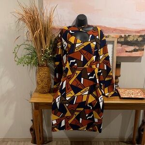 Geometric Patterned Dress - Multicolor